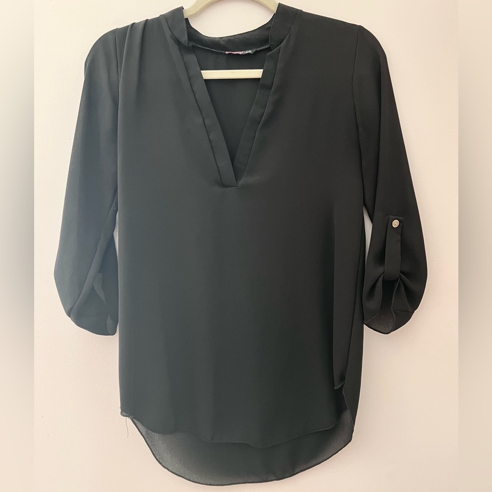 Lipstick Boutique Black V-Neck Blouse